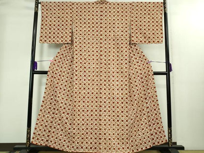 平和屋本店●極上　岩手の匠　草紫堂　南部絞り　茜染　綿　逸品　未使用　DZAB2412kh6