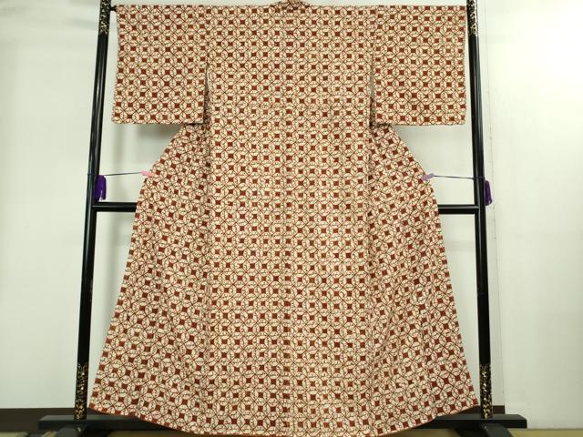 平和屋本店●極上　岩手の匠　草紫堂　南部絞り　茜染　綿　逸品　未使用　DZAB2412kh6