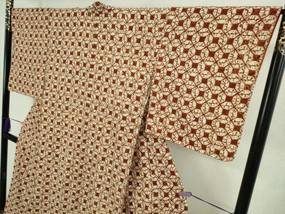 平和屋本店●極上　岩手の匠　草紫堂　南部絞り　茜染　綿　逸品　未使用　DZAB2412kh6