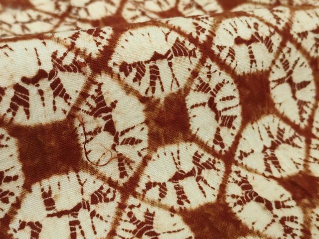 平和屋本店■極上　岩手の匠　草紫堂　南部絞り　茜染　綿　逸品　未使用　DZAA3070kh5 平和屋本店○極上 岩手の匠 草紫堂 南部絞り 茜染 綿