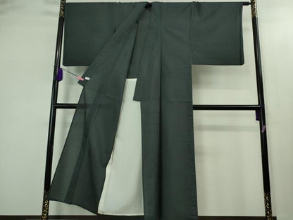 平和屋本店＊極上　男性　夏物　石川県指定無形文化財　夏牛首紬　白山工房　手織り　褐返色　証紙付き　逸品　DZAB2415kh6