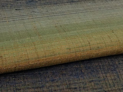 平和屋本店●極上　郡上紬　草木染　横段文　反端付き　逸品　DZAB2418kh6