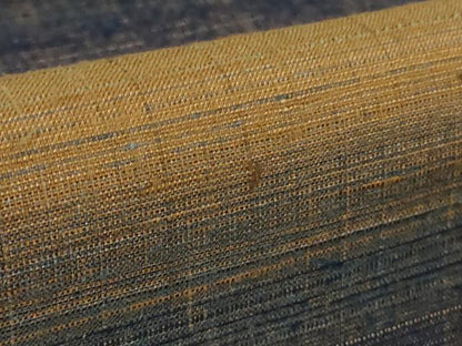 平和屋本店●極上　郡上紬　草木染　横段文　反端付き　逸品　DZAB2418kh6