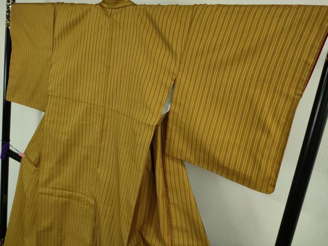 平和屋本店●極上　山下八百子　本場黄八丈　市松綾織　紬　間道　逸品　DZAB2421kh6 平和屋本店○極上 山下八百子 本場黄八丈 市松綾織 紬 間