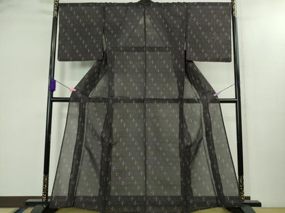 平和屋着物＊極上　夏物　本場琉球絣　夏琉球　十字絣　藍鉄色地　逸品　未使用　DZAB2423kh6