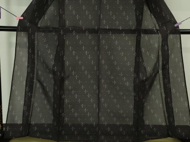 平和屋着物＊極上　夏物　本場琉球絣　夏琉球　十字絣　藍鉄色地　逸品　未使用　DZAB2423kh6
