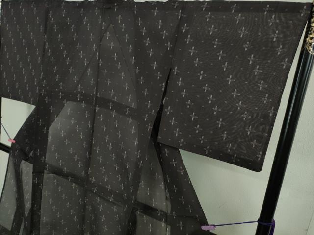 平和屋着物＊極上　夏物　本場琉球絣　夏琉球　十字絣　藍鉄色地　逸品　未使用　DZAB2423kh6