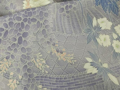 平和屋本店●極上　加賀友禅の巨匠　初代　由水十久　訪問着　童子遊び　薄葡萄色地　逸品　DZAB2432kh6