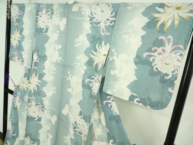 平和屋着物∴極上 夏物 浴衣 撫松庵 綿 乱菊 逸品 DZAB2434kh6