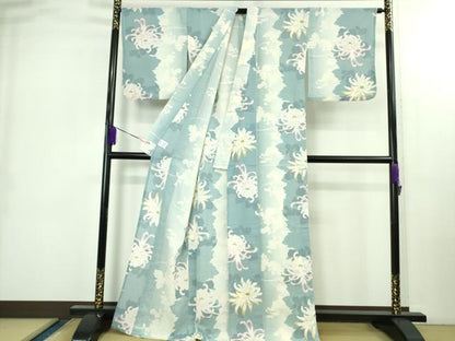 平和屋着物∴極上 夏物 浴衣 撫松庵 綿 乱菊 逸品 DZAB2434kh6