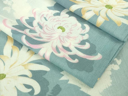 平和屋着物∴極上 夏物 浴衣 撫松庵 綿 乱菊 逸品 DZAB2434kh6