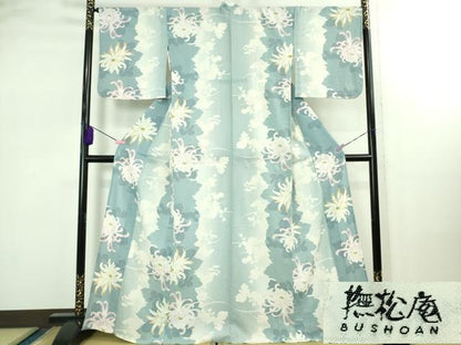 平和屋着物∴極上 夏物 浴衣 撫松庵 綿 乱菊 逸品 DZAB2434kh6
