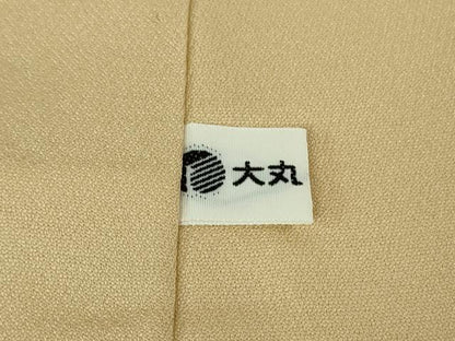 平和屋本店●極上　創業460年・千總　訪問着　駒刺繍　扇面飛鶴鴛鴦花文　丁子色地　暈し染め　金彩　大丸扱い　逸品　DZAB2437kh6