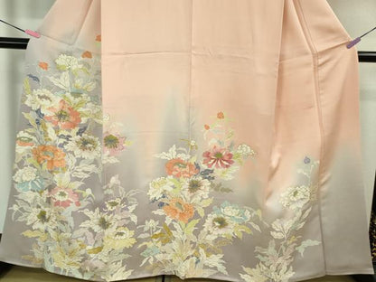 平和屋本店●極上　創業460年・千總　訪問着　刺繍　草花文　虹色地　暈し染め　金糸　大丸扱い　逸品　DZAB2438kh6