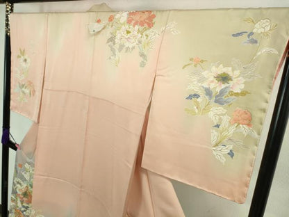 平和屋本店●極上　創業460年・千總　訪問着　刺繍　草花文　虹色地　暈し染め　金糸　大丸扱い　逸品　DZAB2438kh6