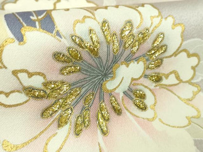平和屋本店●極上　創業460年・千總　訪問着　刺繍　草花文　虹色地　暈し染め　金糸　大丸扱い　逸品　DZAB2438kh6