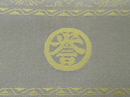 平和屋本店●極上　創業280年　誉田屋源兵衛　お召　花菱　牡丹鼠色　反端付き　逸品　DZAB2441kh6