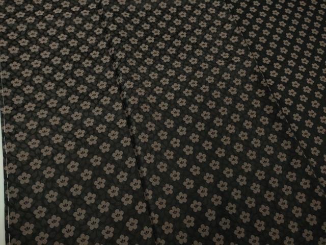 平和屋着物●極上　お召　花尽くし　黒地　逸品　未使用　DZAB2443kh6