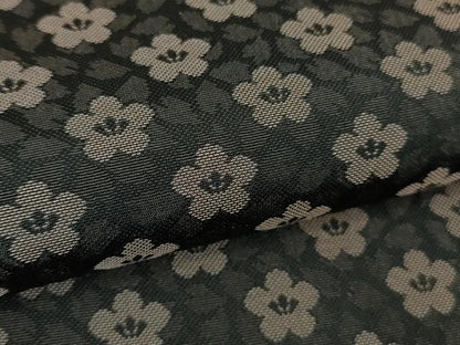 平和屋着物●極上　お召　花尽くし　黒地　逸品　未使用　DZAB2443kh6