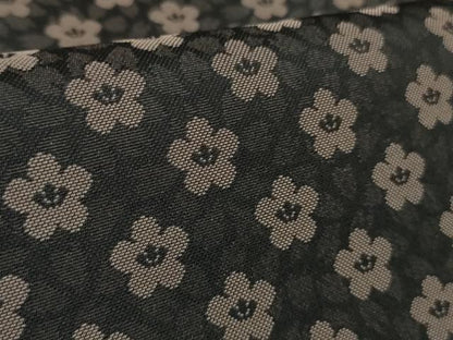 平和屋着物●極上　お召　花尽くし　黒地　逸品　未使用　DZAB2443kh6
