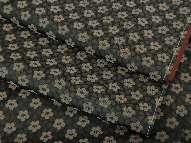 平和屋着物●極上　お召　花尽くし　黒地　逸品　未使用　DZAB2443kh6