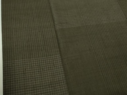 平和屋本店●極上　工芸染織　むら田　紬　変わり市松　たとう紙付き　逸品　DZAB2451kh6
