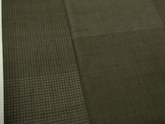 平和屋本店●極上　工芸染織　むら田　紬　変わり市松　たとう紙付き　逸品　DZAB2451kh6