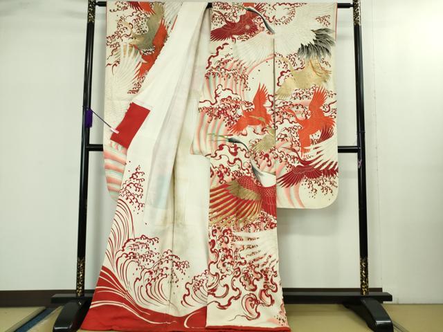 平和屋本店●極上　アンティーク　大正ロマン　振袖・長襦袢(袷)セット　刺繍　飛鶴松文　黒地　金彩　逸品　DZAB5407kh6 楽天市場】平和屋本店□極上 アンティーク 大正ロマン お引きずり・お