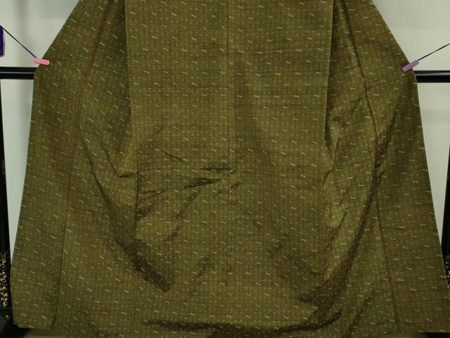 平和屋本店○極上 本場琉球 読谷山花織 紬地 海松茶色地 逸品 DZAB2456kh6