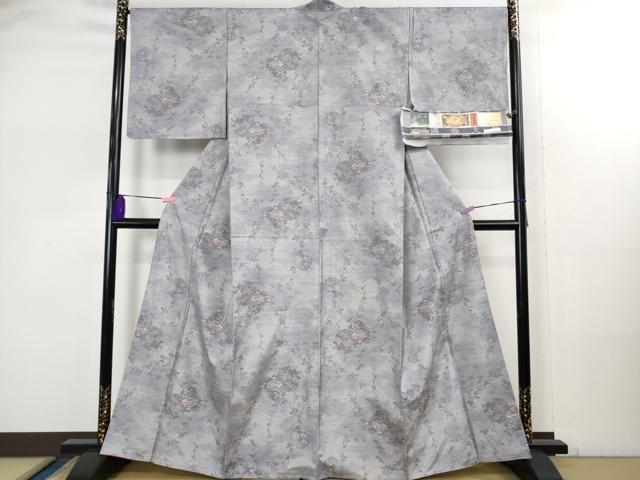 平和屋本店●極上　都喜ヱ門　本場大島紬　白大島　7マルキ　藤白泥　花咲純麗　藤絹織物謹製　証紙付き　逸品　未使用　DZAB2459kh6