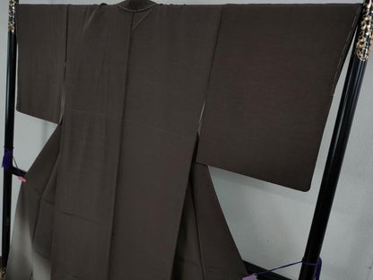 平和屋着物●極上　京都の名門ブランド　銀花仙　訪問着　黒鳶色地　暈し染め　反端付き　逸品　未使用　DZAB2463kh6