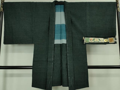 平和屋着物＃極上　男性　本場結城紬 重要無形文化財　杢　長羽織　奥順謹製　百入茶色地　市田謹製　証紙付き　逸品　未使用　DZAB2464kh6