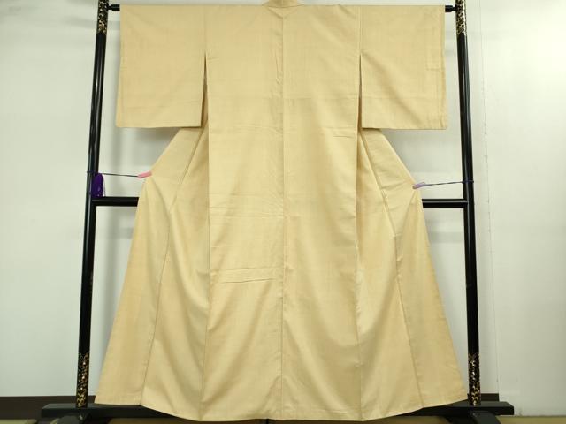 平和屋着物●極上　本場結城紬　重要無形文化財　色無地　砥粉色　逸品　DZAB2465kh6