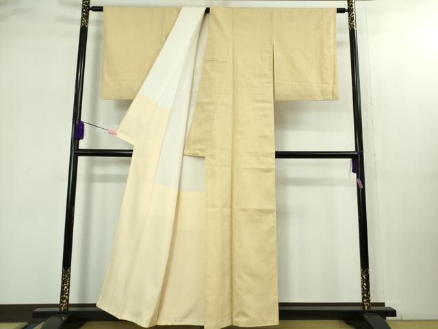 平和屋着物●極上　本場結城紬　重要無形文化財　色無地　砥粉色　逸品　DZAB2465kh6