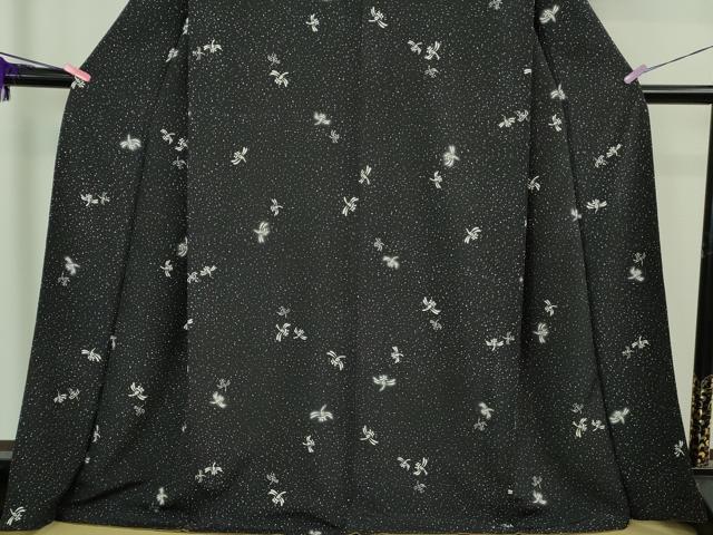平和屋着物●極上　洛楽人工房　小紋　蜻蛉　トンボ　藍鉄色地　逸品　DZAB2468kh6