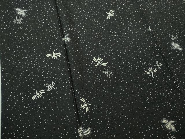 平和屋着物●極上　洛楽人工房　小紋　蜻蛉　トンボ　藍鉄色地　逸品　DZAB2468kh6