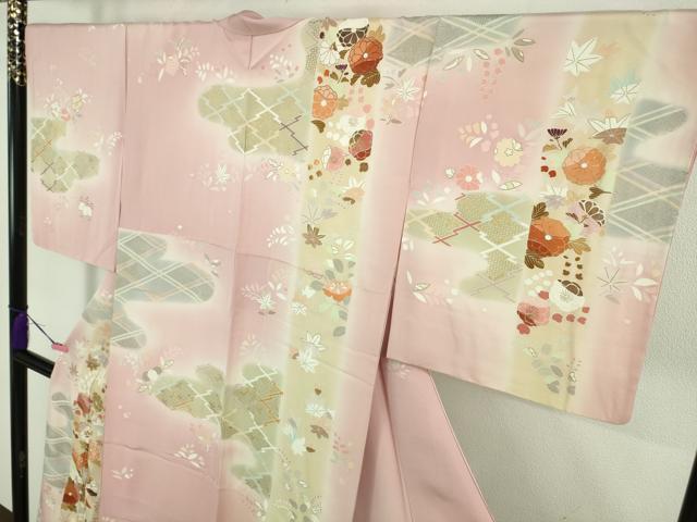 平和屋本店●極上　創業460年・千總　訪問着　駒刺繍　辻が花　虹色地　暈し染め　金彩　三越扱い　逸品　DZAB2472kh6