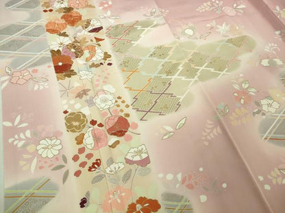 平和屋本店●極上　創業460年・千總　訪問着　駒刺繍　辻が花　虹色地　暈し染め　金彩　三越扱い　逸品　DZAB2472kh6