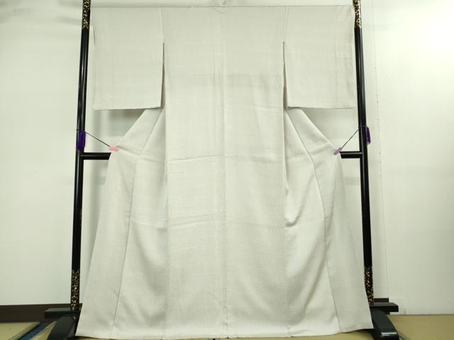 平和屋本店●極上　京都老舗銘店・に志田　小紋　木目文　素色×白　反端付き　逸品　DZAB2477kh6