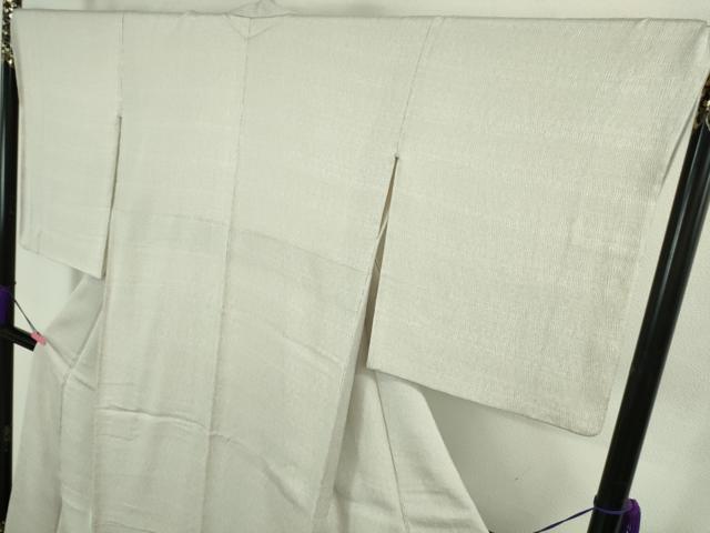 平和屋本店●極上　京都老舗銘店・に志田　小紋　木目文　素色×白　反端付き　逸品　DZAB2477kh6