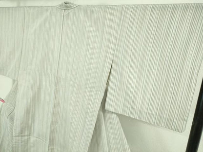 平和屋着物▽極上 本塩沢 やまだ織 単衣 貝瀬テル作 縞 証紙付き 逸品 DZAB2478kh6