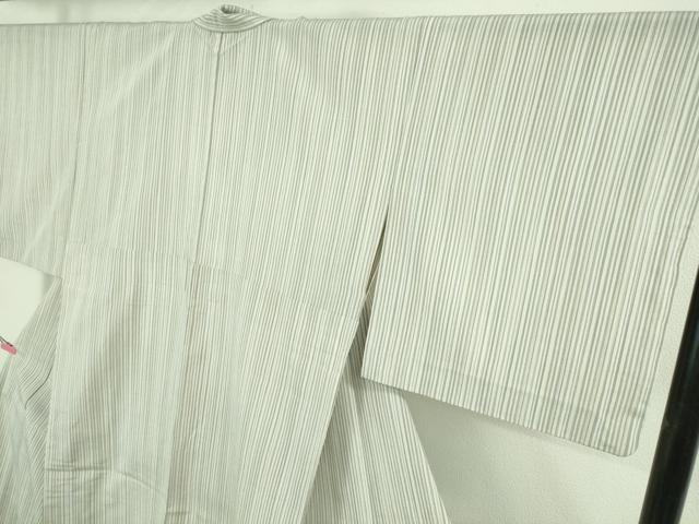 平和屋着物▽極上 本塩沢 やまだ織 単衣 貝瀬テル作 縞 証紙付き 逸品 DZAB2478kh6