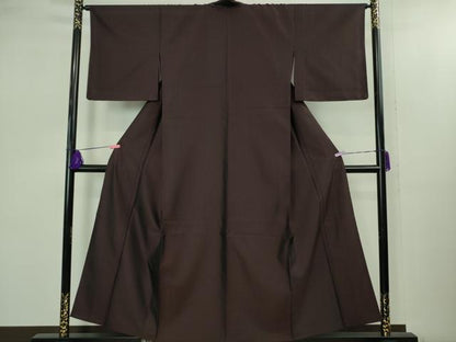 平和屋着物▽極上 お召 単衣 黒鳶色 京都きもの友禅扱い 逸品 未使用 DZAB2479kh6