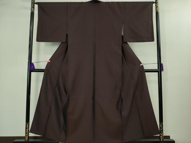平和屋着物▽極上 お召 単衣 黒鳶色 京都きもの友禅扱い 逸品 未使用 DZAB2479kh6