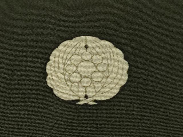平和屋着物●極上　アンティーク　大正ロマン　振袖　駒刺繍　扇面吉祥花文　黒地　金彩　逸品　DZAB2482kh6