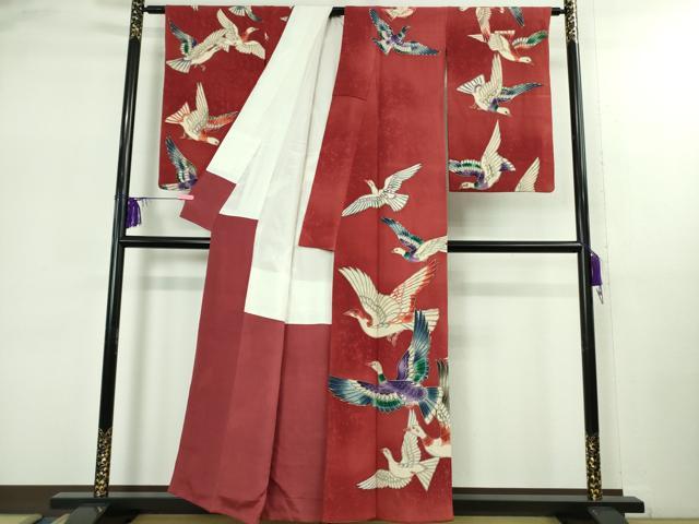 平和屋本店●超希少　染彩芸術の巨匠　皆川月華　ろうけつ染　訪問着　刺繍　飛鳥文　暈し染め　逸品　DZAB2483kh6