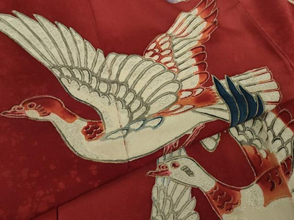 平和屋本店●超希少　染彩芸術の巨匠　皆川月華　ろうけつ染　訪問着　刺繍　飛鳥文　暈し染め　逸品　DZAB2483kh6