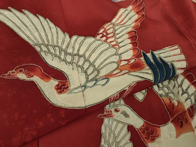 平和屋本店●超希少　染彩芸術の巨匠　皆川月華　ろうけつ染　訪問着　刺繍　飛鳥文　暈し染め　逸品　DZAB2483kh6