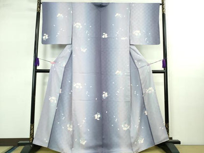 平和屋着物●極上　小紋　舞桜　暈し染め　逸品　未使用　DZAB2498kh6