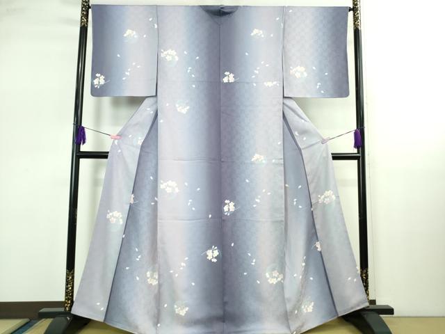 平和屋着物●極上　小紋　舞桜　暈し染め　逸品　未使用　DZAB2498kh6